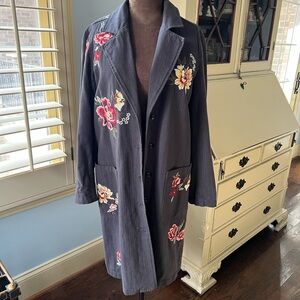 Sundance Floral Embroidered Trench Coat, S